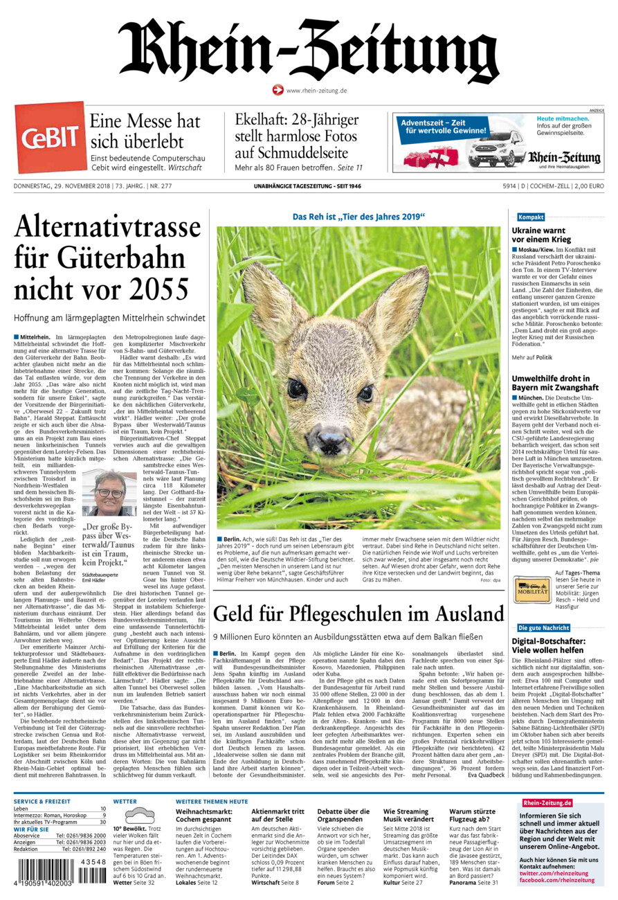 Rhein-Zeitung Kreis Cochem-Zell vom Donnerstag, 29.11.2018