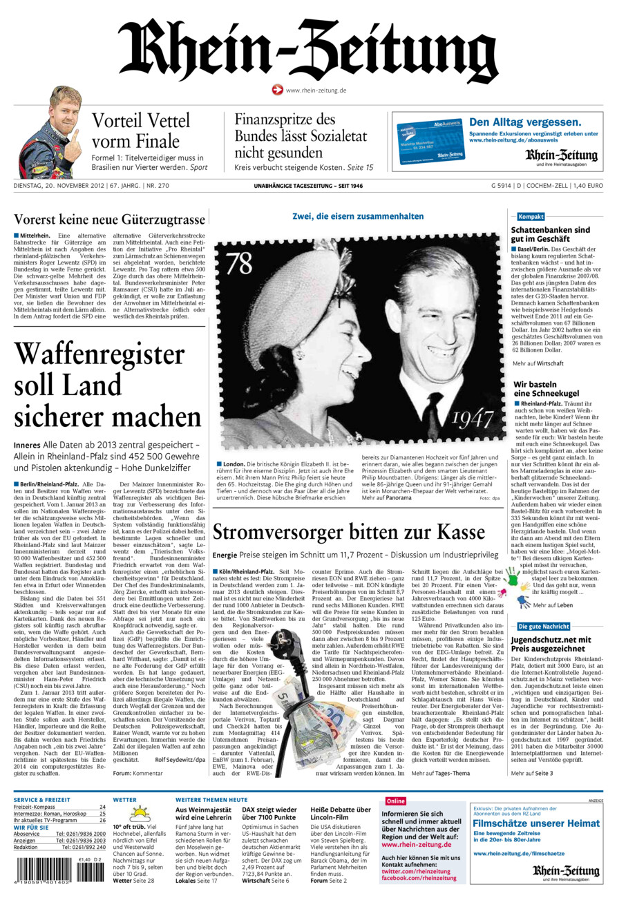 Rhein-Zeitung Kreis Cochem-Zell vom Dienstag, 20.11.2012
