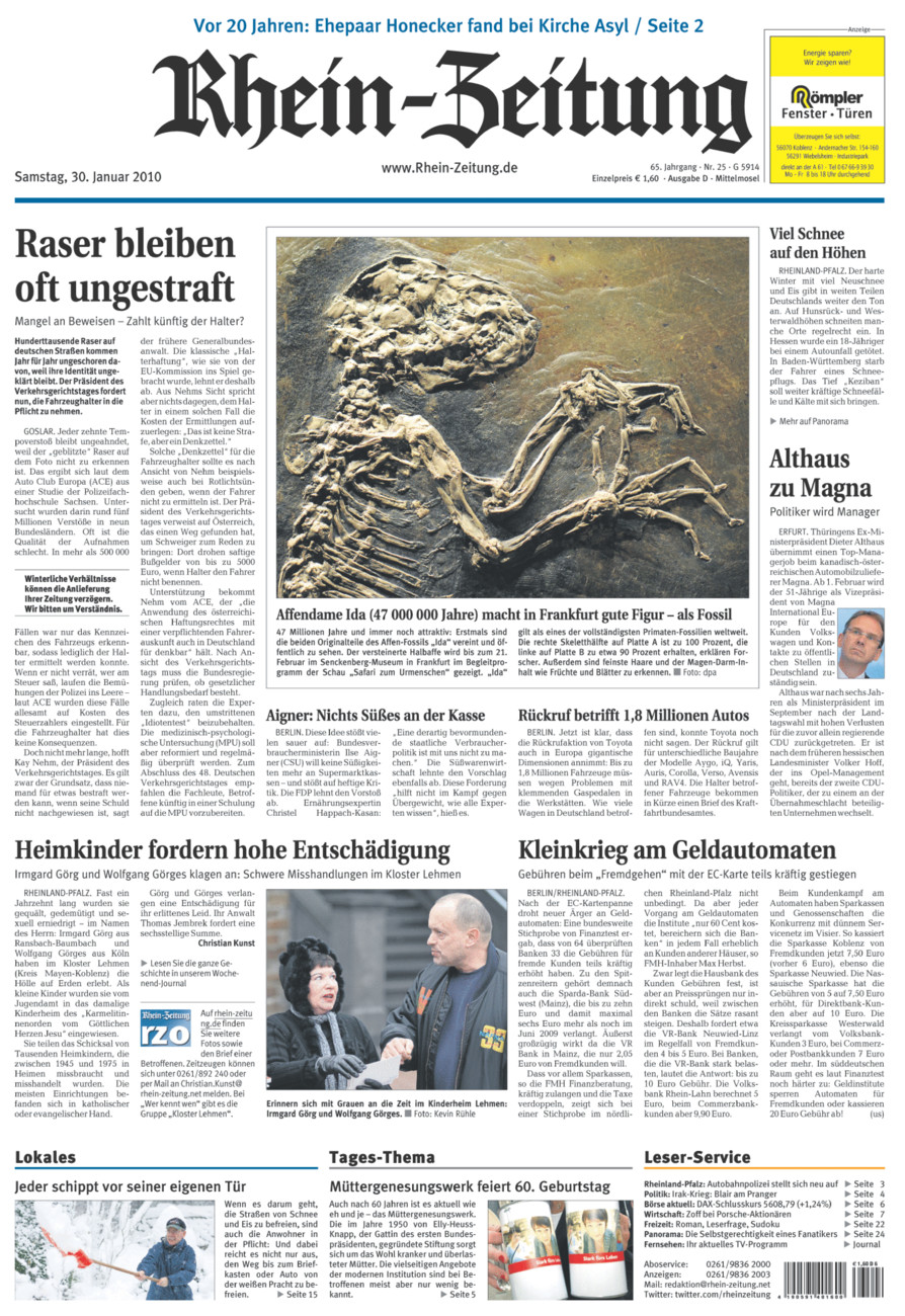 Rhein-Zeitung Kreis Cochem-Zell vom Samstag, 30.01.2010