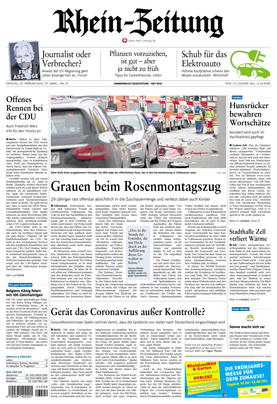 Rhein-Zeitung Kreis Cochem-Zell vom Dienstag, 25.02.2020