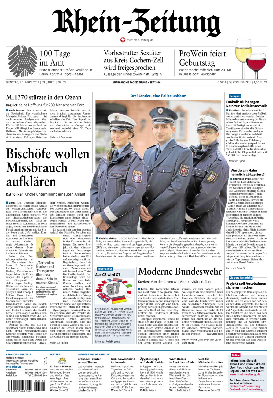Rhein-Zeitung Kreis Cochem-Zell vom Dienstag, 25.03.2014