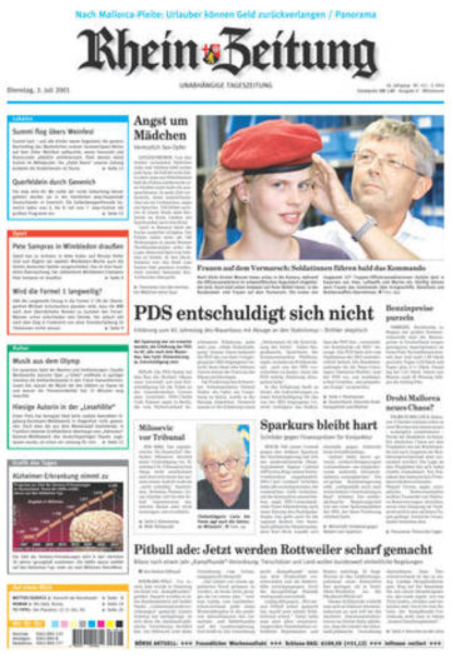 Rhein-Zeitung Kreis Cochem-Zell vom Dienstag, 03.07.2001