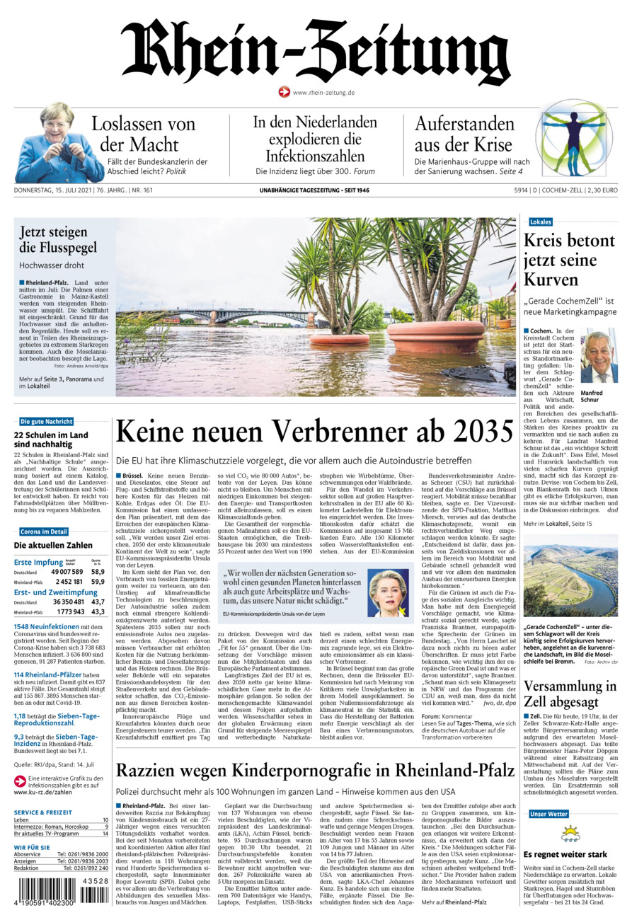 Rhein-Zeitung Kreis Cochem-Zell vom Donnerstag, 15.07.2021