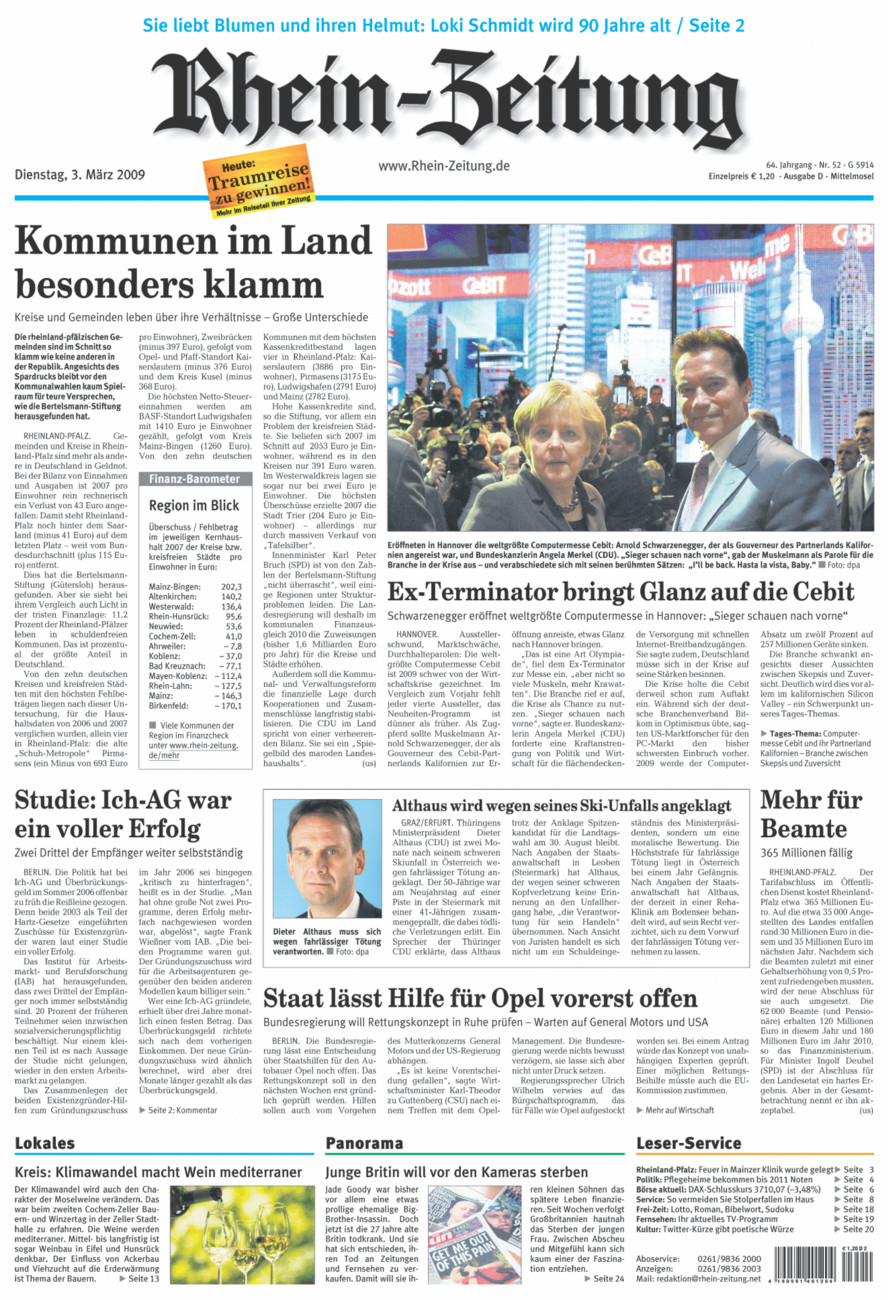 Rhein-Zeitung Kreis Cochem-Zell vom Dienstag, 03.03.2009