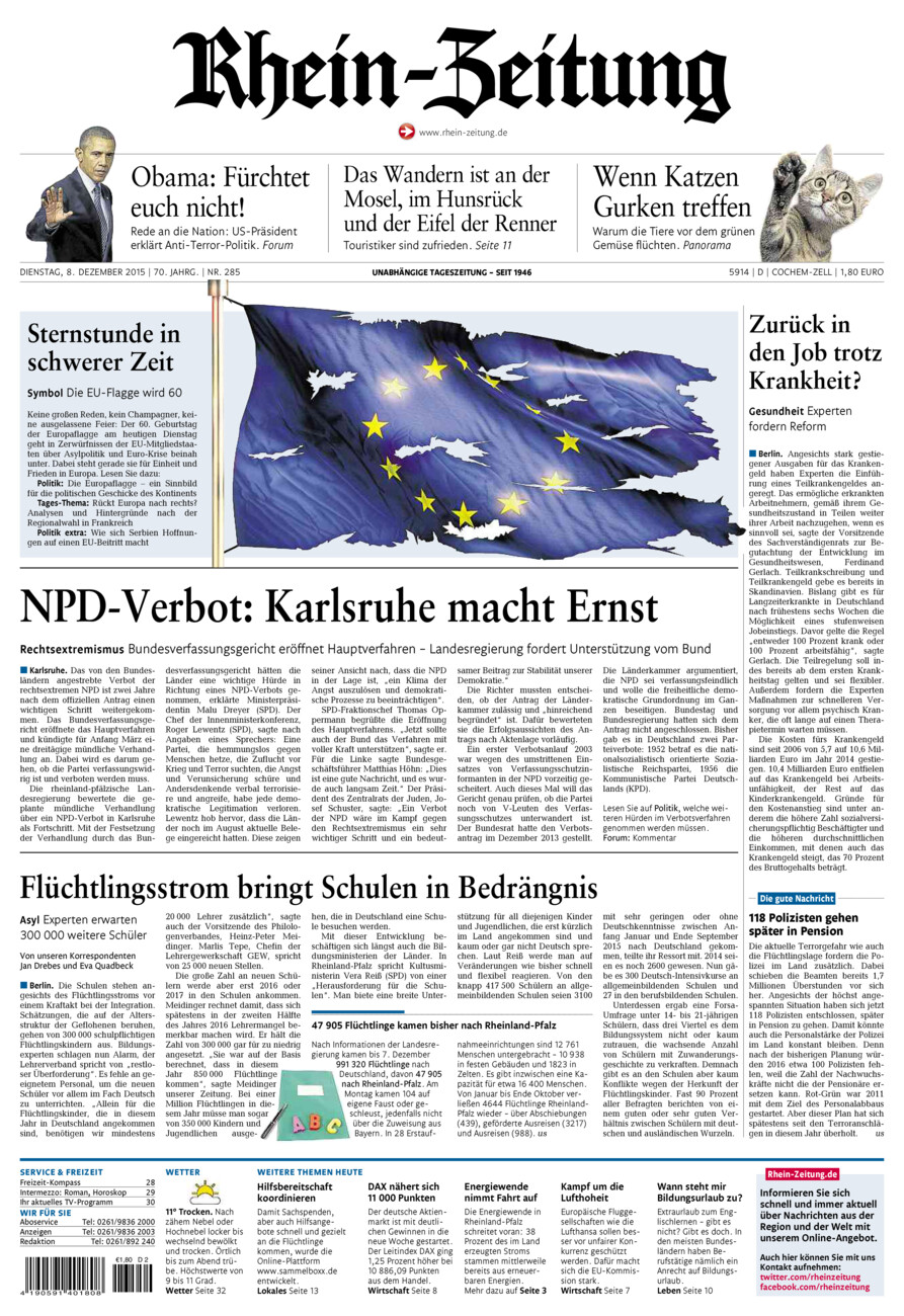 Rhein-Zeitung Kreis Cochem-Zell vom Dienstag, 08.12.2015