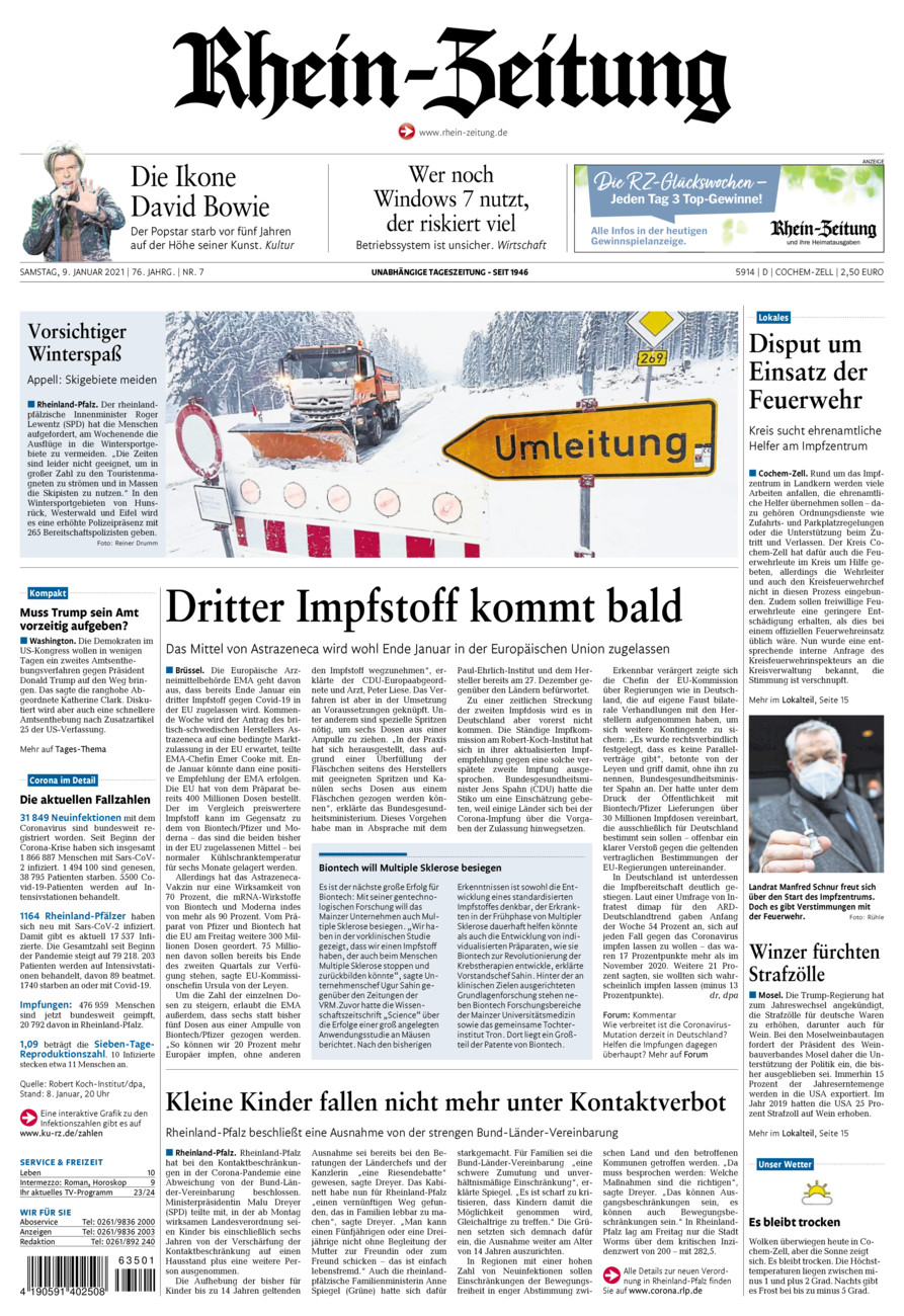Rhein-Zeitung Kreis Cochem-Zell vom Samstag, 09.01.2021
