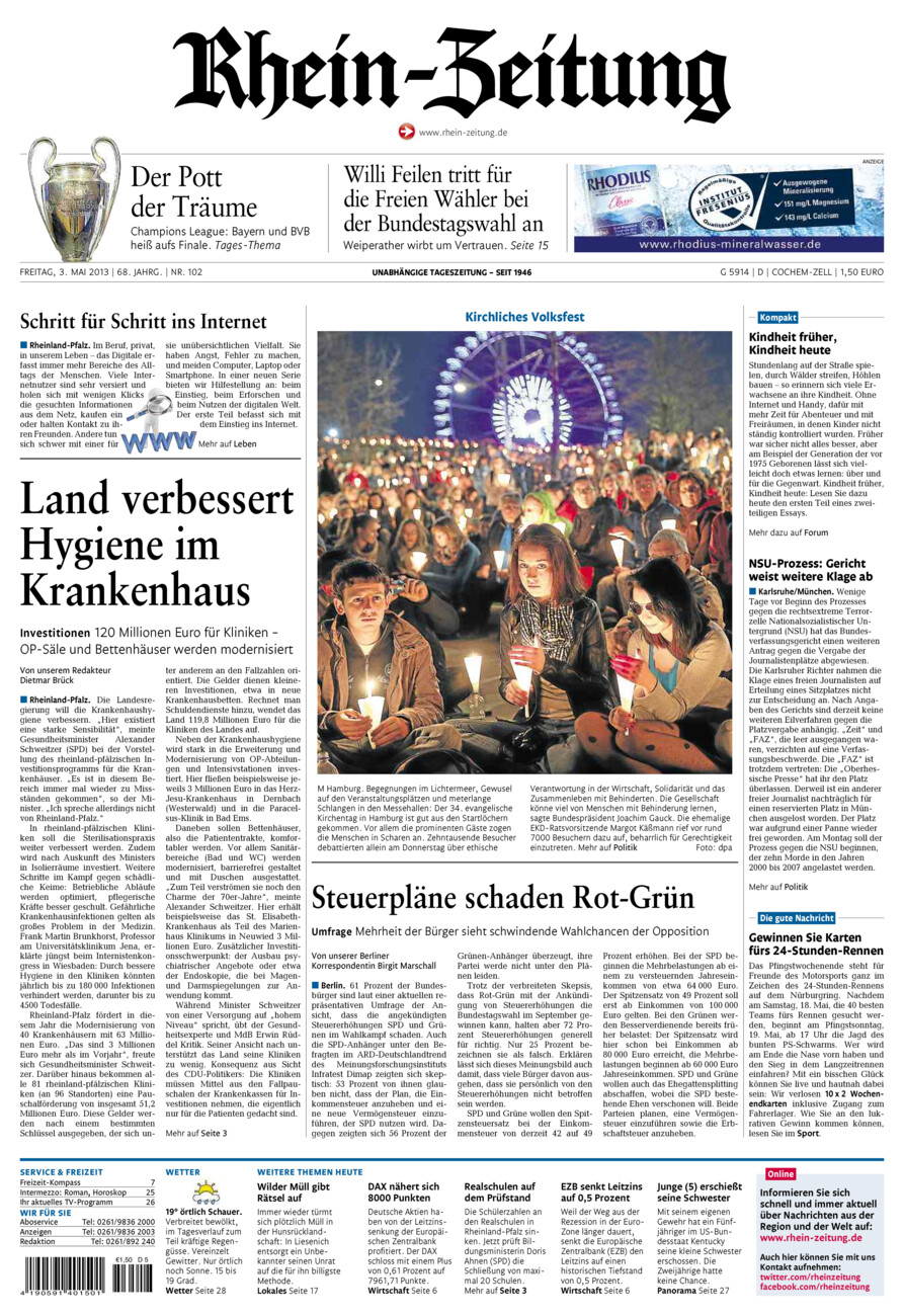 Rhein-Zeitung Kreis Cochem-Zell vom Freitag, 03.05.2013