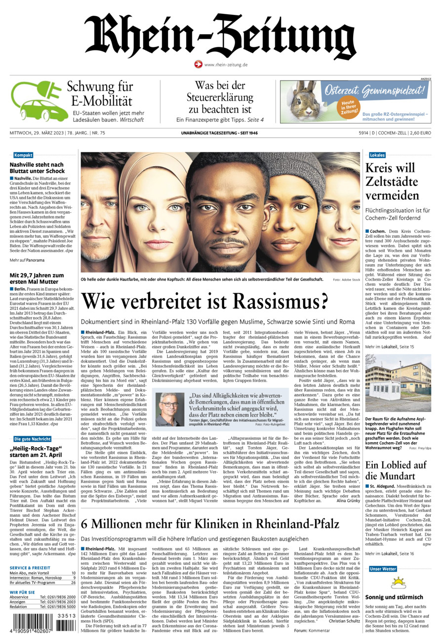 Rhein-Zeitung Kreis Cochem-Zell vom Mittwoch, 29.03.2023