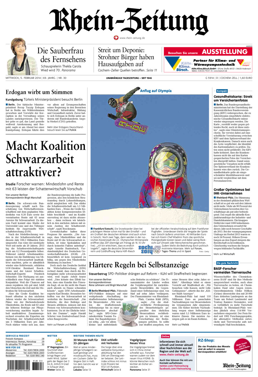 Rhein-Zeitung Kreis Cochem-Zell vom Mittwoch, 05.02.2014