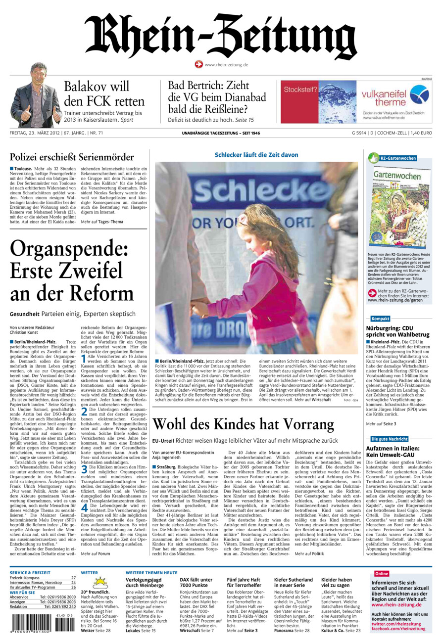 Rhein-Zeitung Kreis Cochem-Zell vom Freitag, 23.03.2012