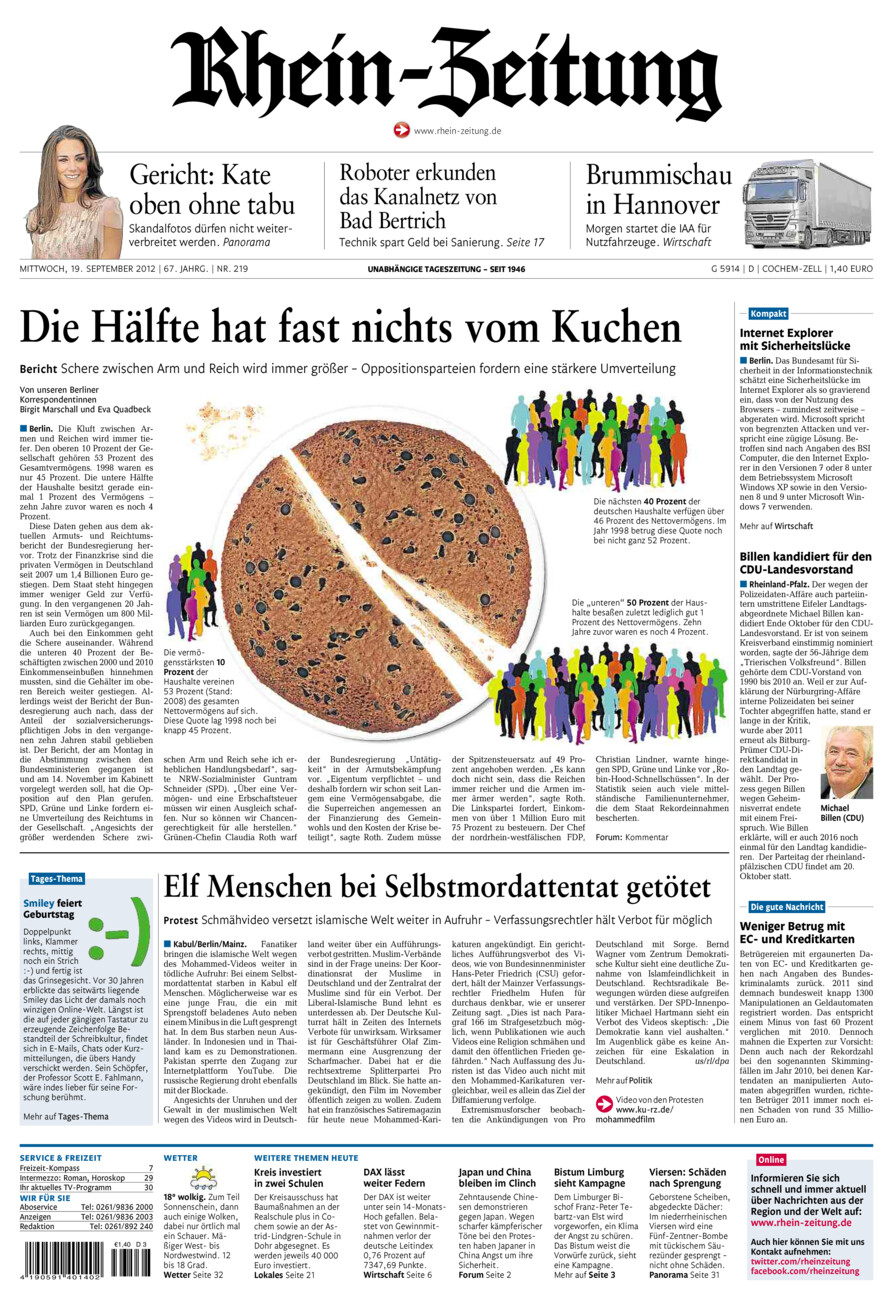 Rhein-Zeitung Kreis Cochem-Zell vom Mittwoch, 19.09.2012