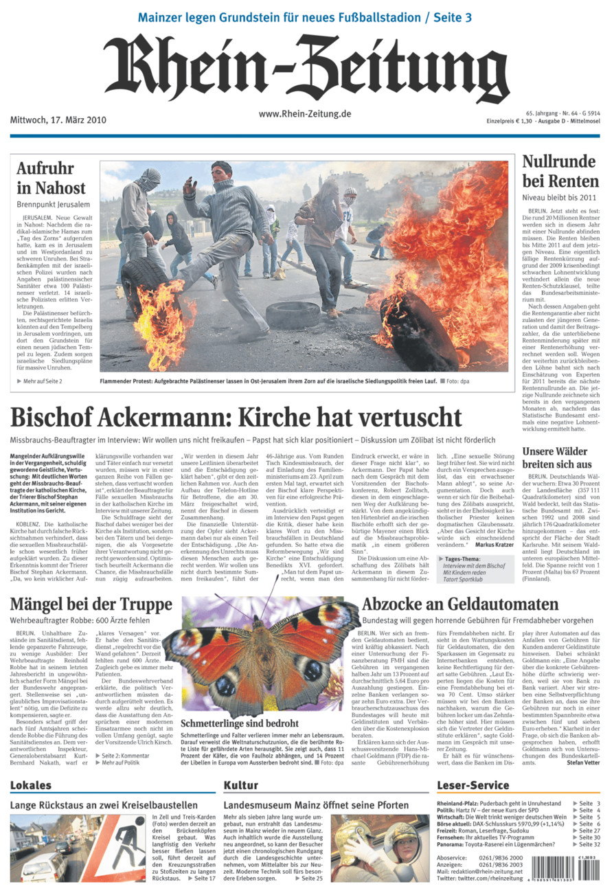 Rhein-Zeitung Kreis Cochem-Zell vom Mittwoch, 17.03.2010