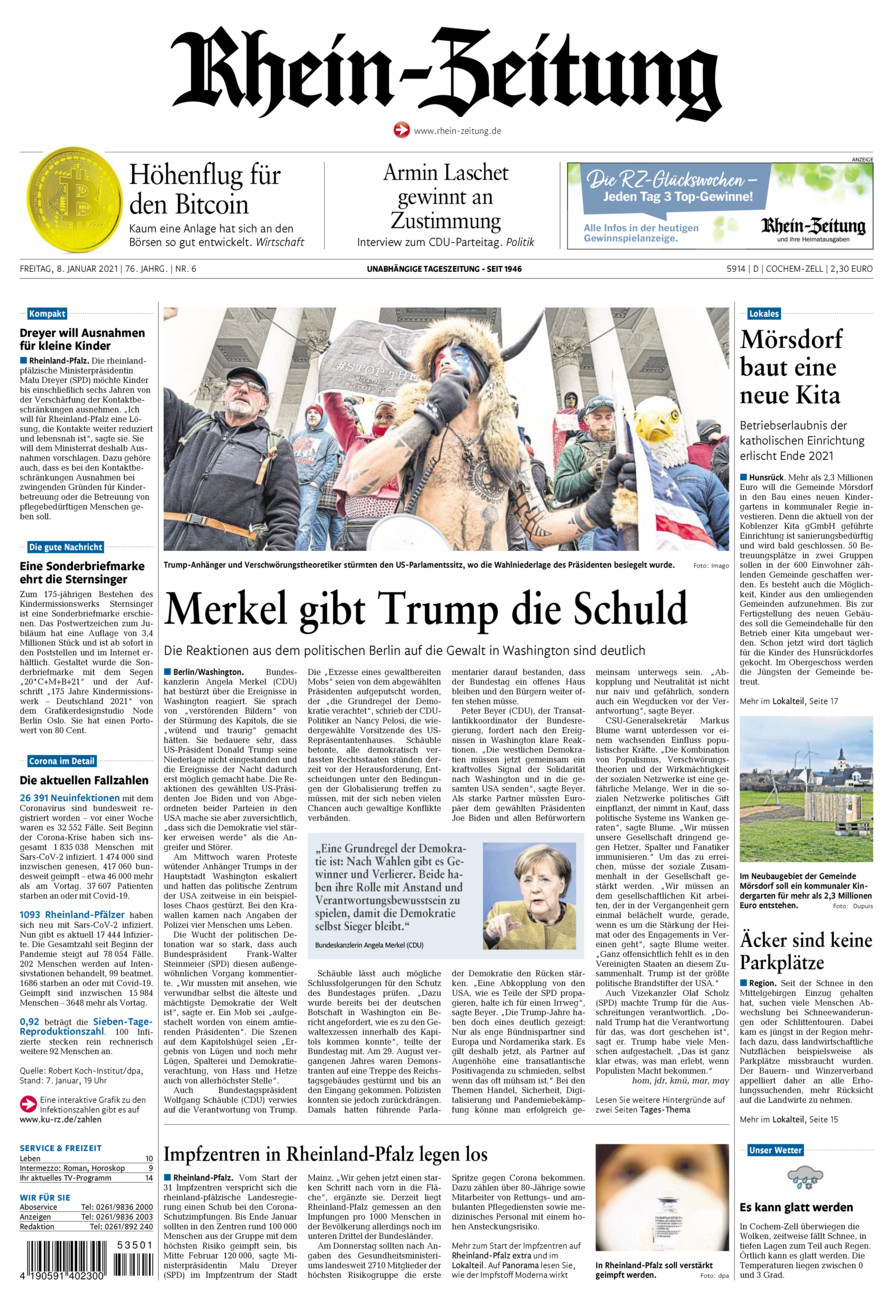 Rhein-Zeitung Kreis Cochem-Zell vom Freitag, 08.01.2021