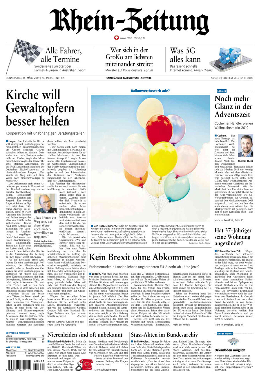 Rhein-Zeitung Kreis Cochem-Zell vom Donnerstag, 14.03.2019