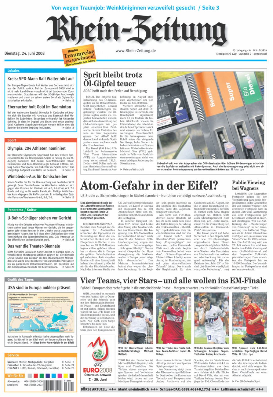 Rhein-Zeitung Kreis Cochem-Zell vom Dienstag, 24.06.2008