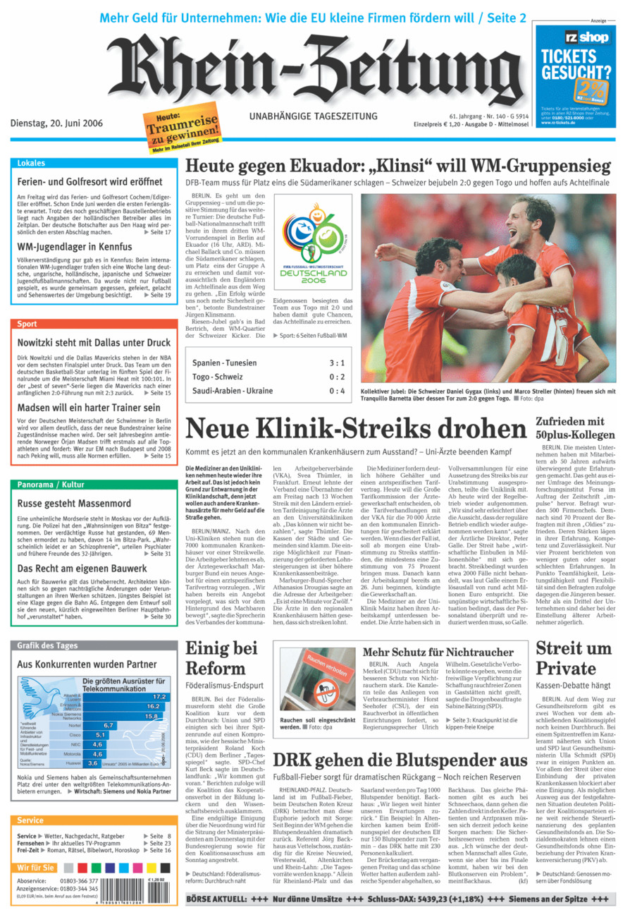Rhein-Zeitung Kreis Cochem-Zell vom Dienstag, 20.06.2006