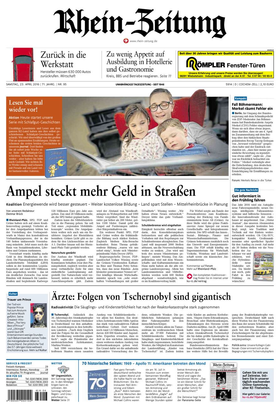 Rhein-Zeitung Kreis Cochem-Zell vom Samstag, 23.04.2016