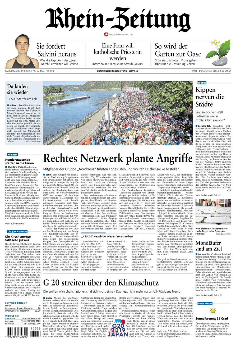 Rhein-Zeitung Kreis Cochem-Zell vom Samstag, 29.06.2019