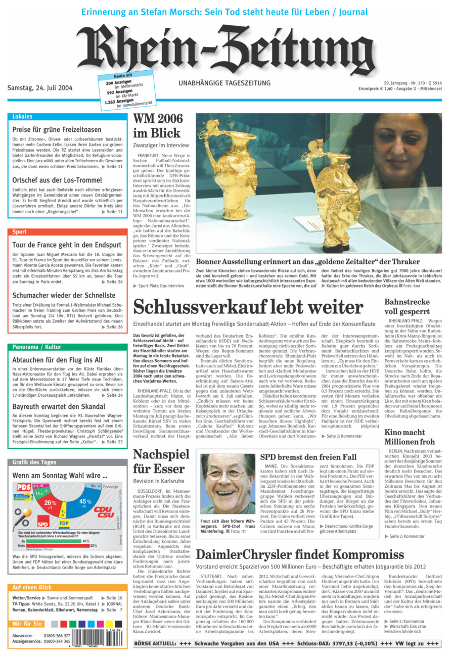 Rhein-Zeitung Kreis Cochem-Zell vom Samstag, 24.07.2004