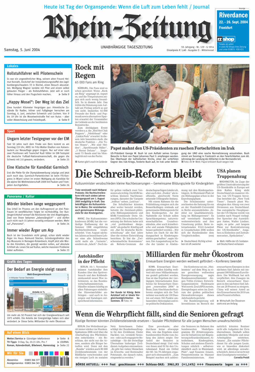 Rhein-Zeitung Kreis Cochem-Zell vom Samstag, 05.06.2004