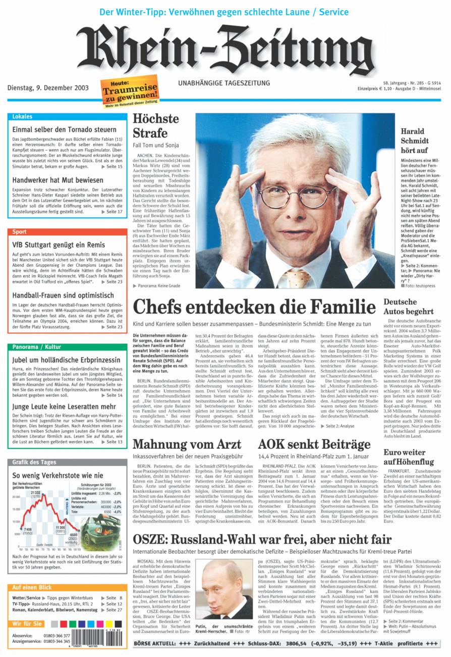 Rhein-Zeitung Kreis Cochem-Zell vom Dienstag, 09.12.2003