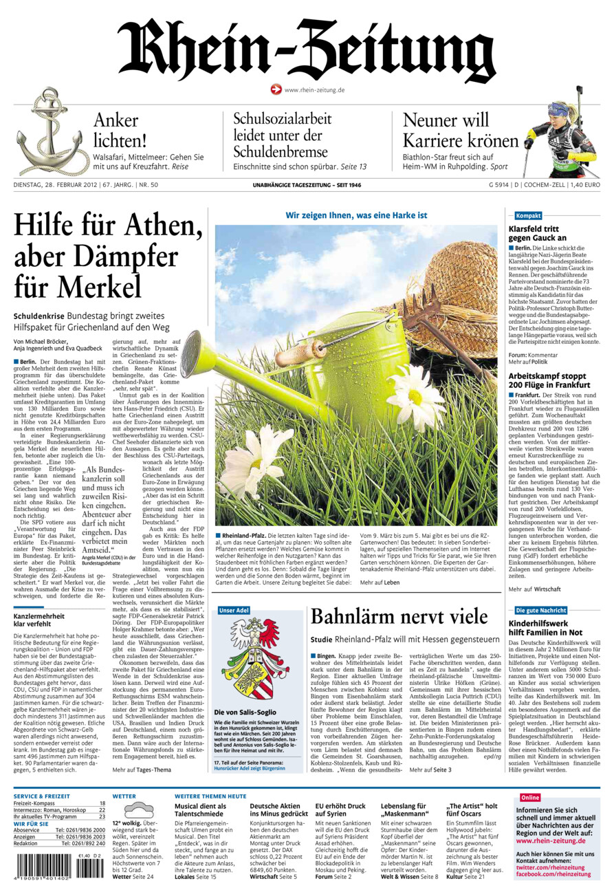 Rhein-Zeitung Kreis Cochem-Zell vom Dienstag, 28.02.2012
