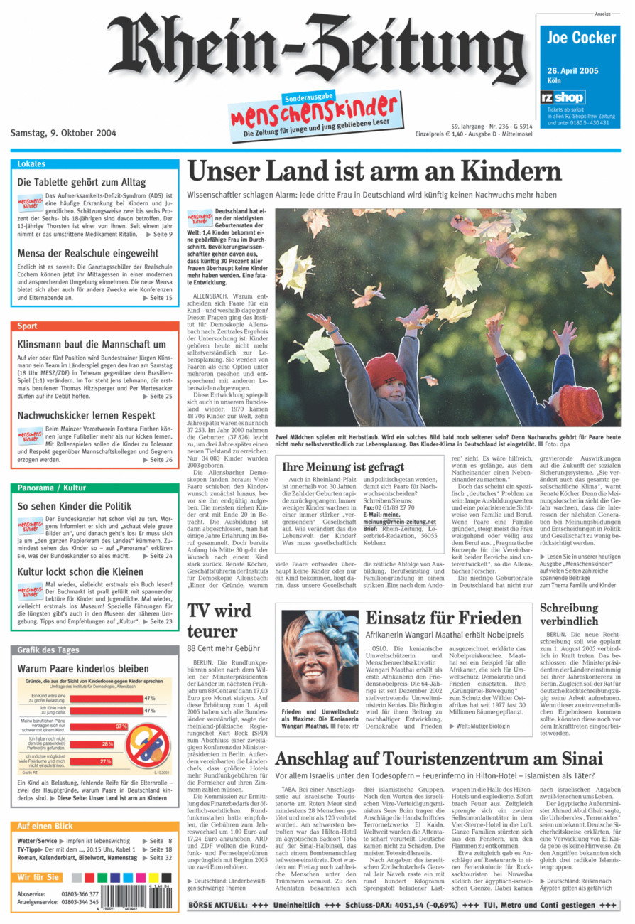 Rhein-Zeitung Kreis Cochem-Zell vom Samstag, 09.10.2004