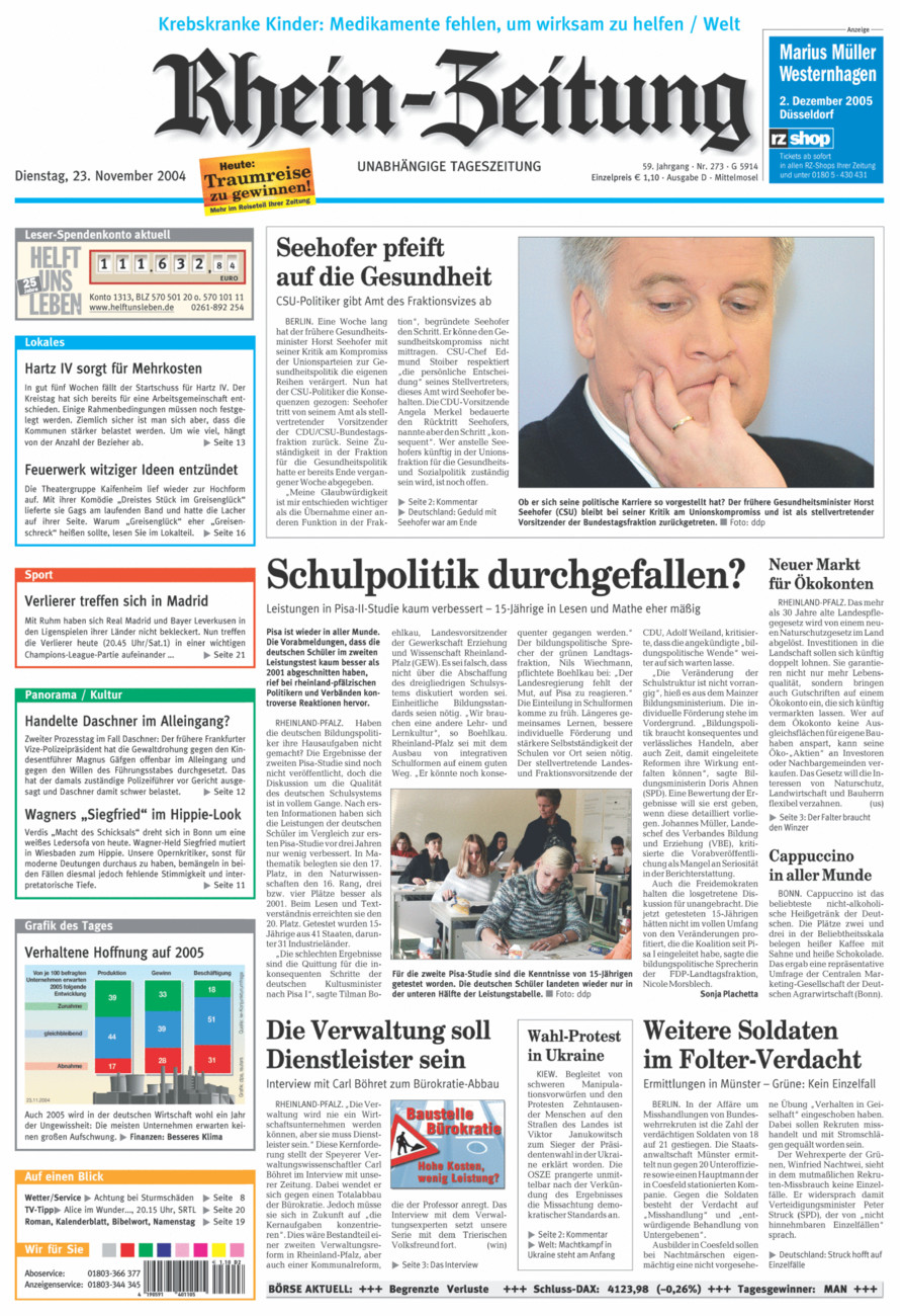 Rhein-Zeitung Kreis Cochem-Zell vom Dienstag, 23.11.2004