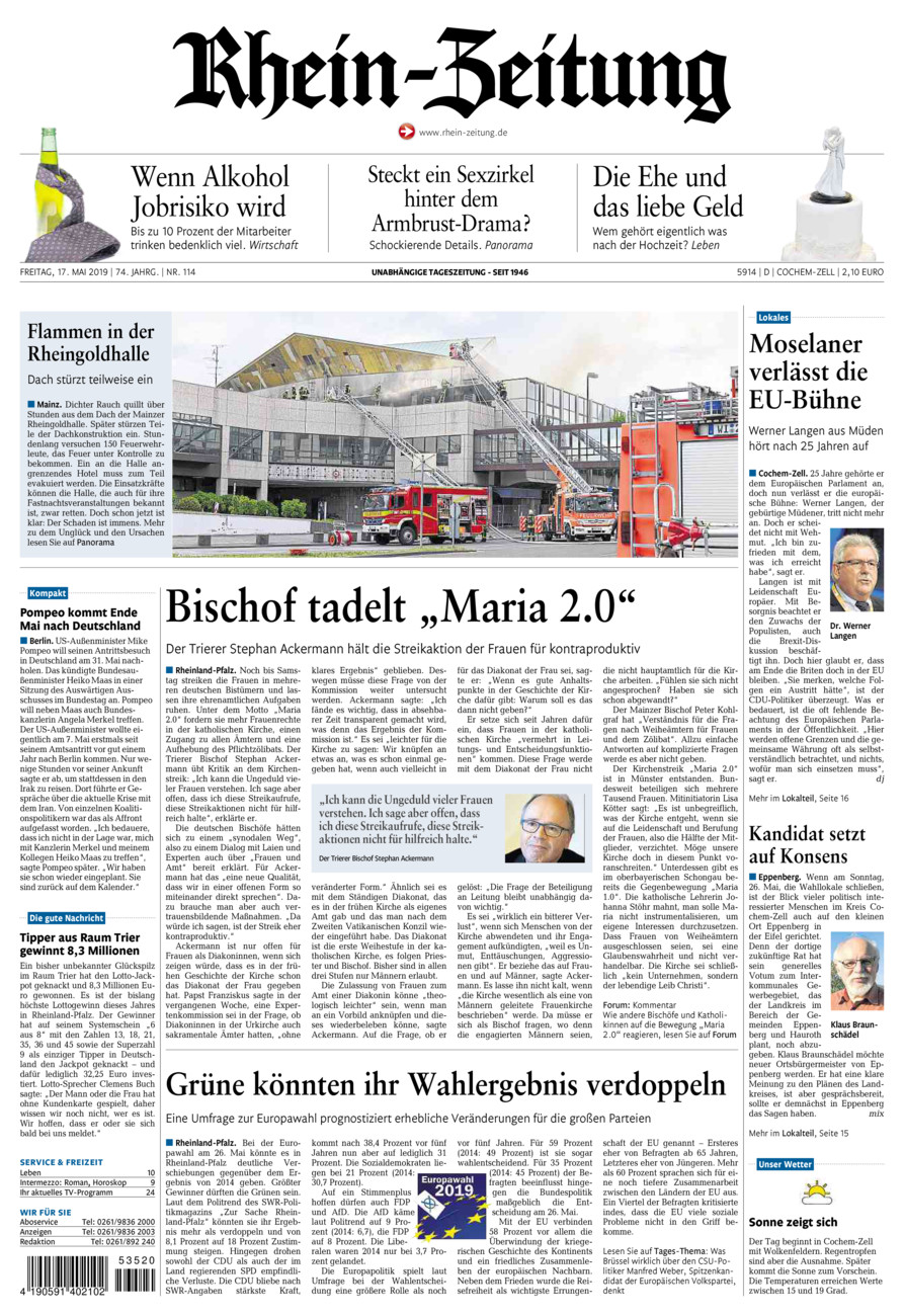 Rhein-Zeitung Kreis Cochem-Zell vom Freitag, 17.05.2019