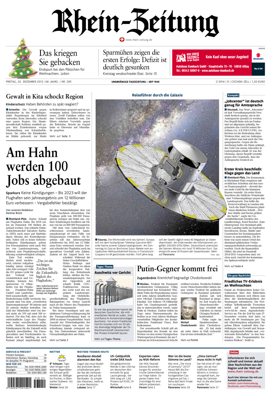 Rhein-Zeitung Kreis Cochem-Zell vom Freitag, 20.12.2013