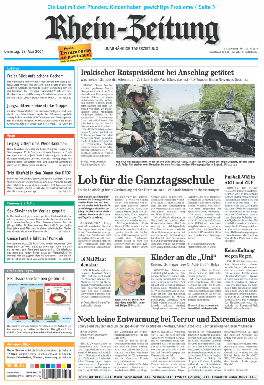 Rhein-Zeitung Kreis Cochem-Zell vom Dienstag, 18.05.2004