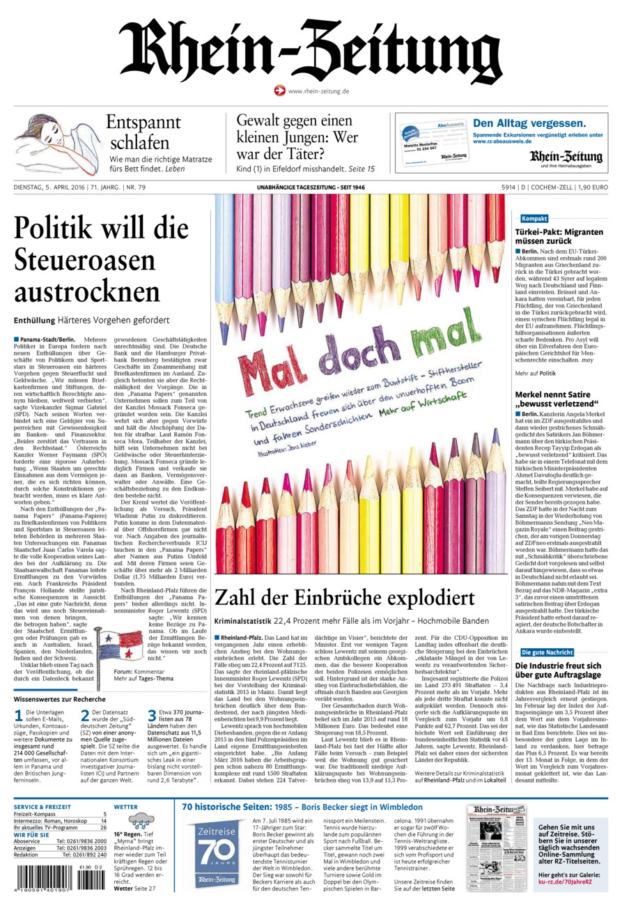 Rhein-Zeitung Kreis Cochem-Zell vom Dienstag, 05.04.2016