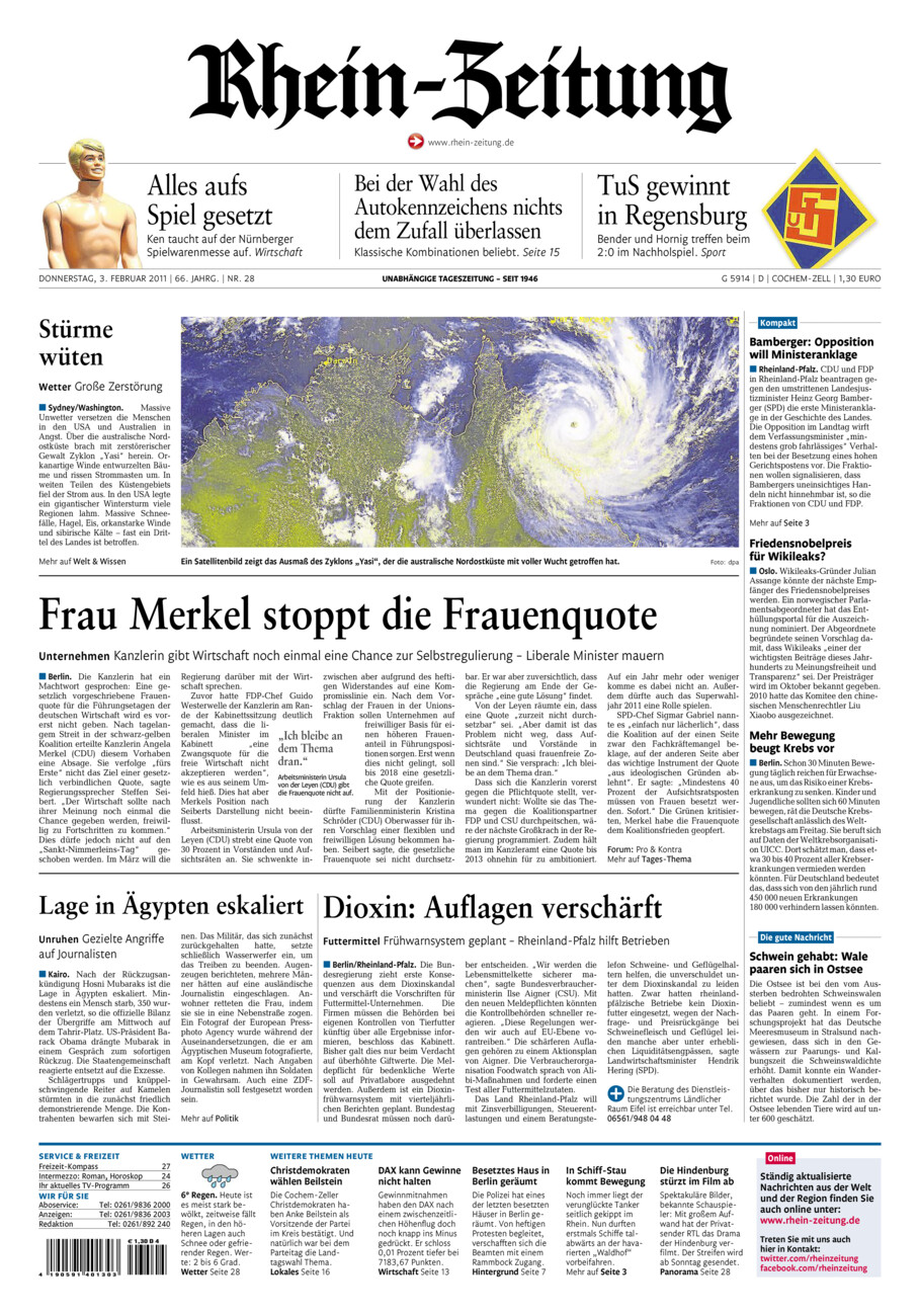 Rhein-Zeitung Kreis Cochem-Zell vom Donnerstag, 03.02.2011