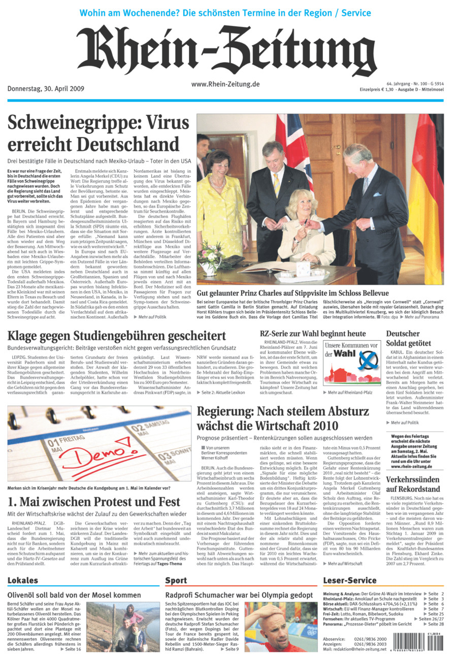 Rhein-Zeitung Kreis Cochem-Zell vom Donnerstag, 30.04.2009