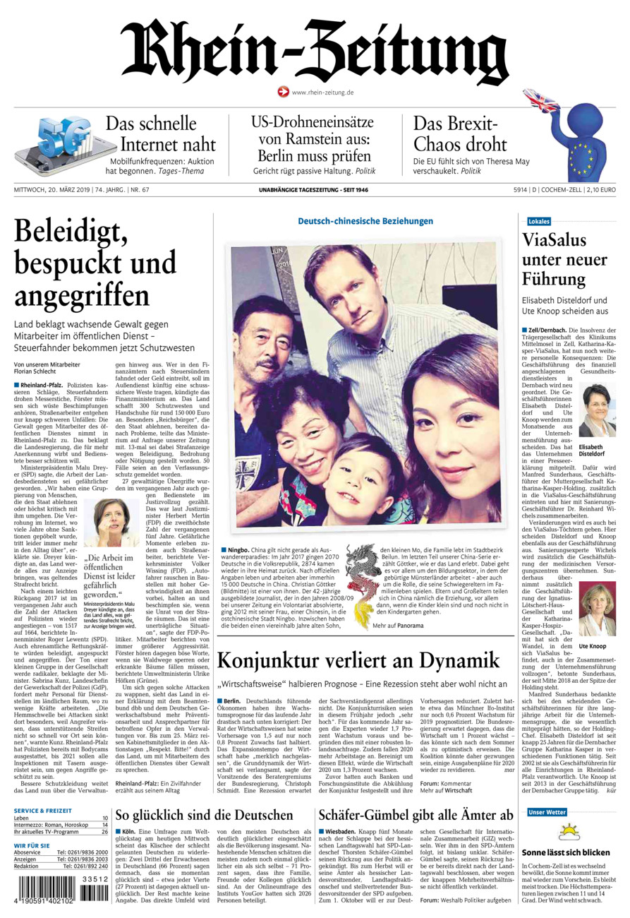 Rhein-Zeitung Kreis Cochem-Zell vom Mittwoch, 20.03.2019