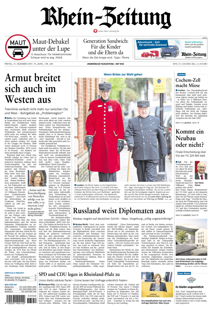 Rhein-Zeitung Kreis Cochem-Zell vom Freitag, 13.12.2019