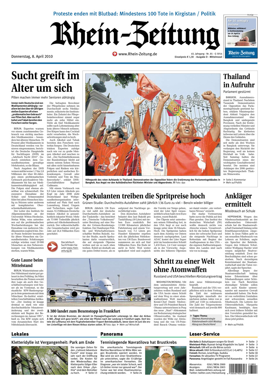 Rhein-Zeitung Kreis Cochem-Zell vom Donnerstag, 08.04.2010