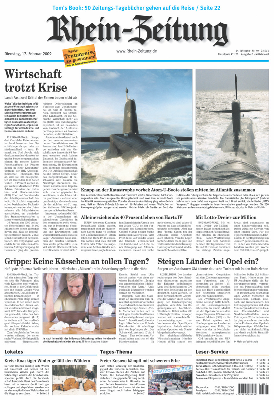 Rhein-Zeitung Kreis Cochem-Zell vom Dienstag, 17.02.2009