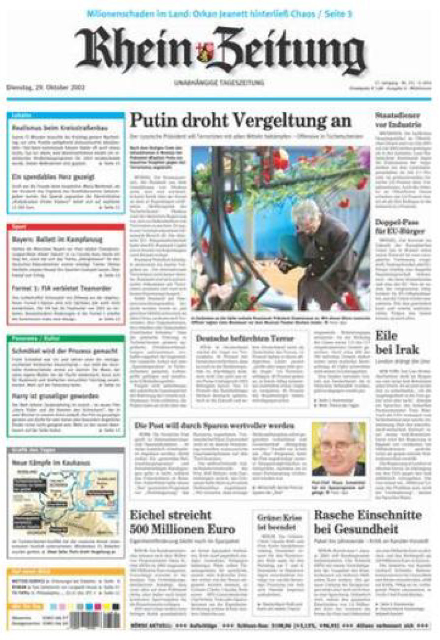 Rhein-Zeitung Kreis Cochem-Zell vom Dienstag, 29.10.2002