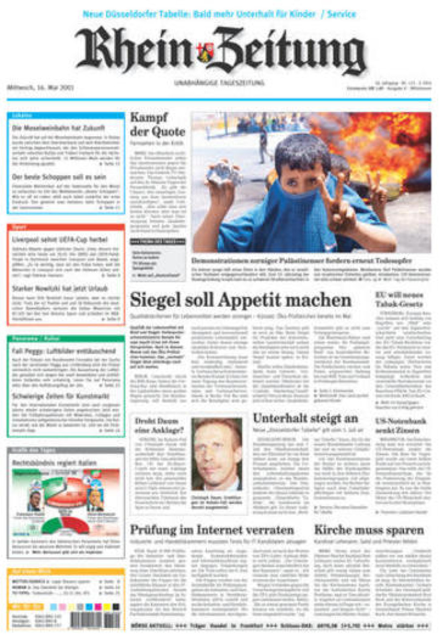 Rhein-Zeitung Kreis Cochem-Zell vom Mittwoch, 16.05.2001