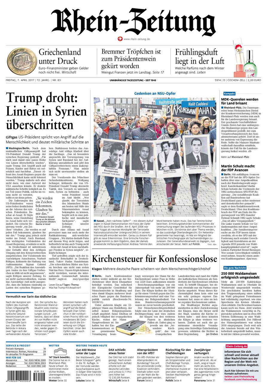 Rhein-Zeitung Kreis Cochem-Zell vom Freitag, 07.04.2017