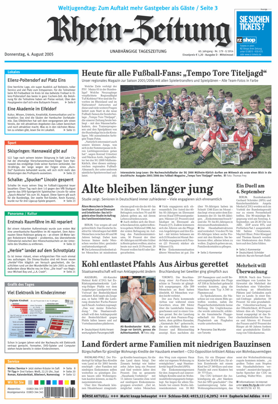 Rhein-Zeitung Kreis Cochem-Zell vom Donnerstag, 04.08.2005