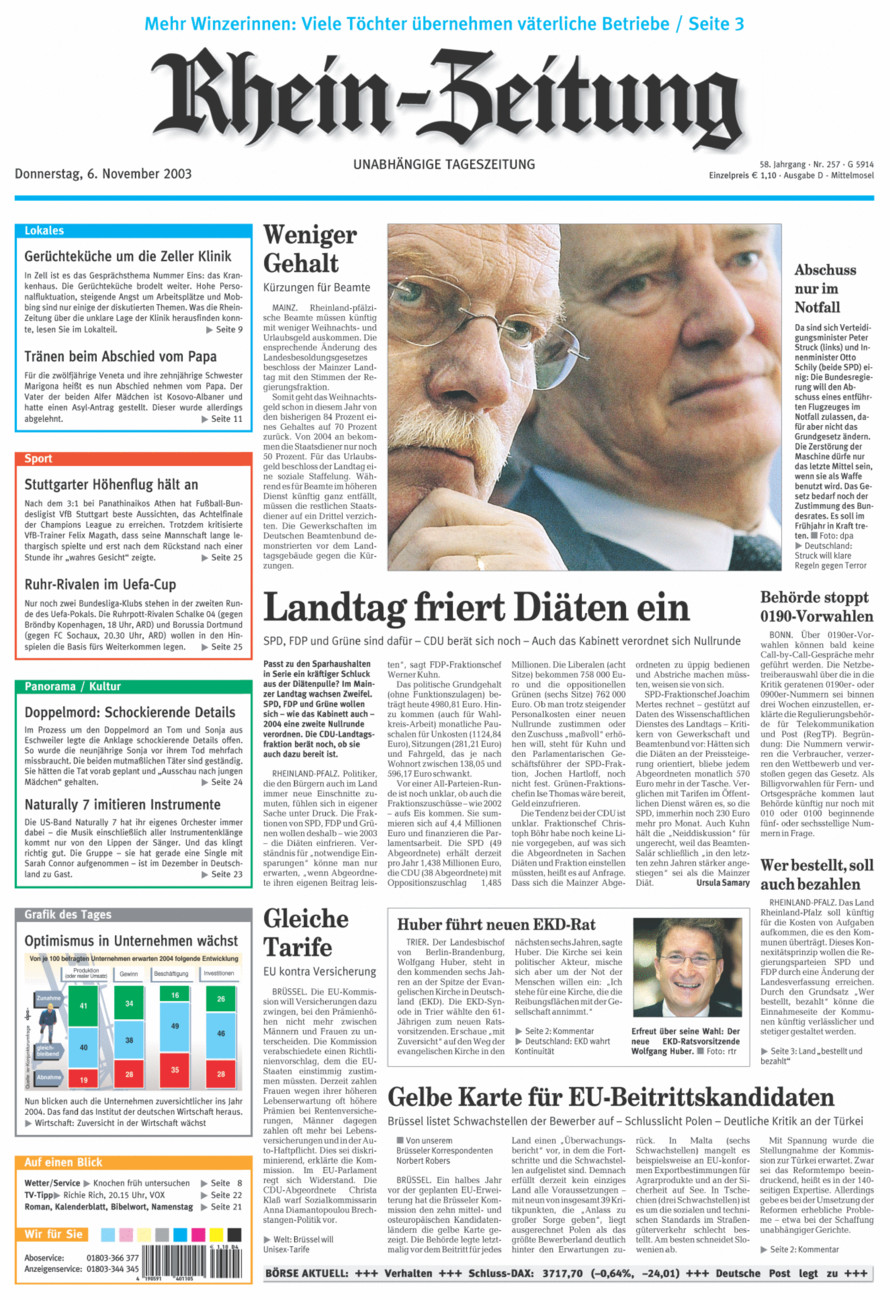 Rhein-Zeitung Kreis Cochem-Zell vom Donnerstag, 06.11.2003