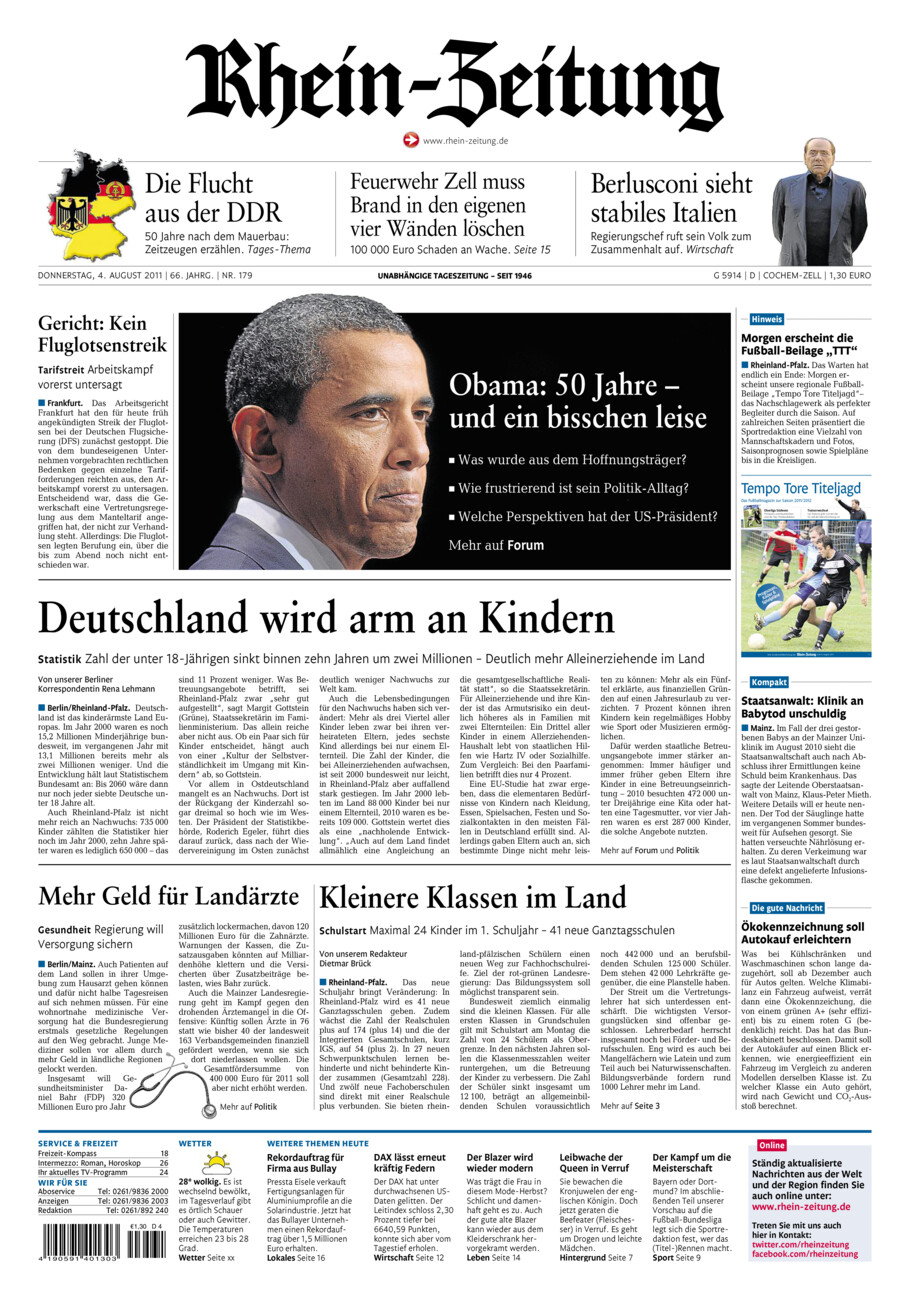 Rhein-Zeitung Kreis Cochem-Zell vom Donnerstag, 04.08.2011