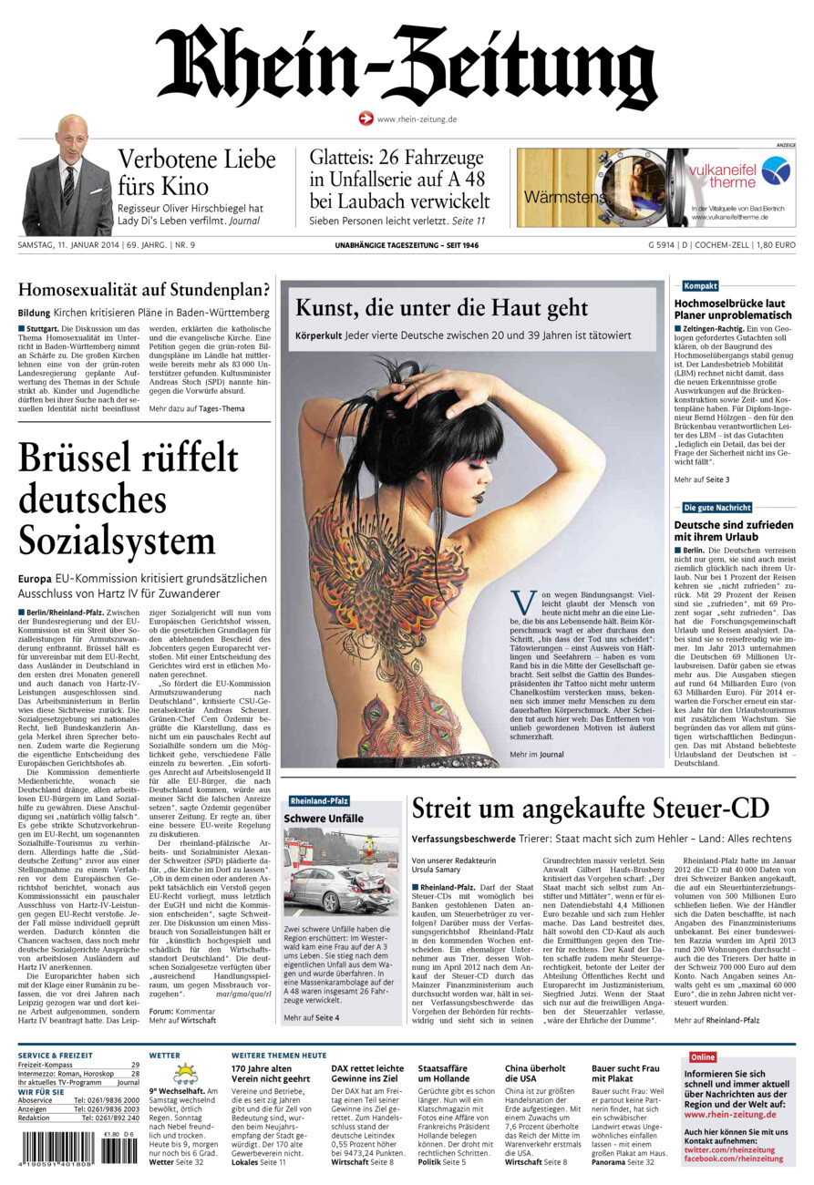 Rhein-Zeitung Kreis Cochem-Zell vom Samstag, 11.01.2014