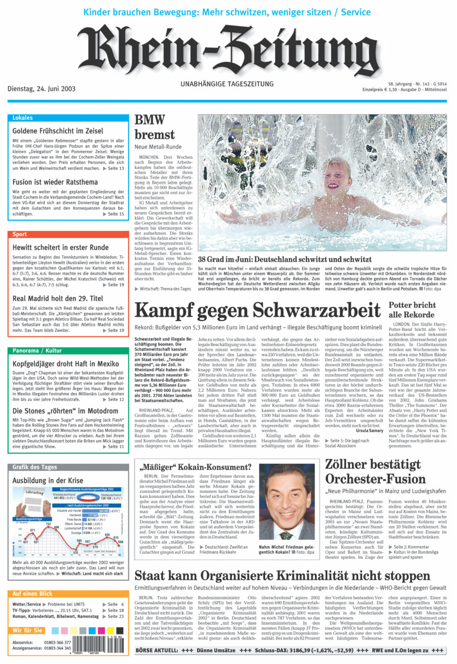 Rhein-Zeitung Kreis Cochem-Zell vom Dienstag, 24.06.2003
