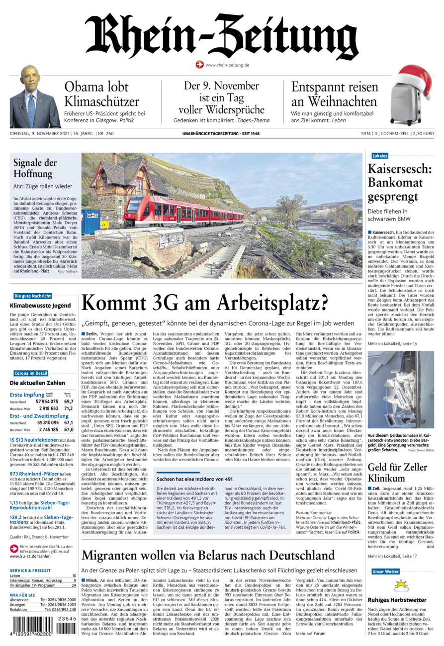 Rhein-Zeitung Kreis Cochem-Zell vom Dienstag, 09.11.2021