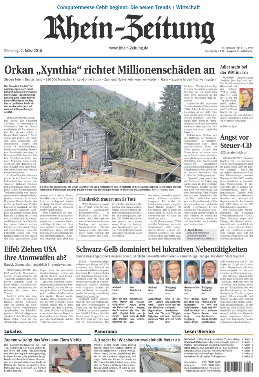 Rhein-Zeitung Kreis Cochem-Zell vom Dienstag, 02.03.2010
