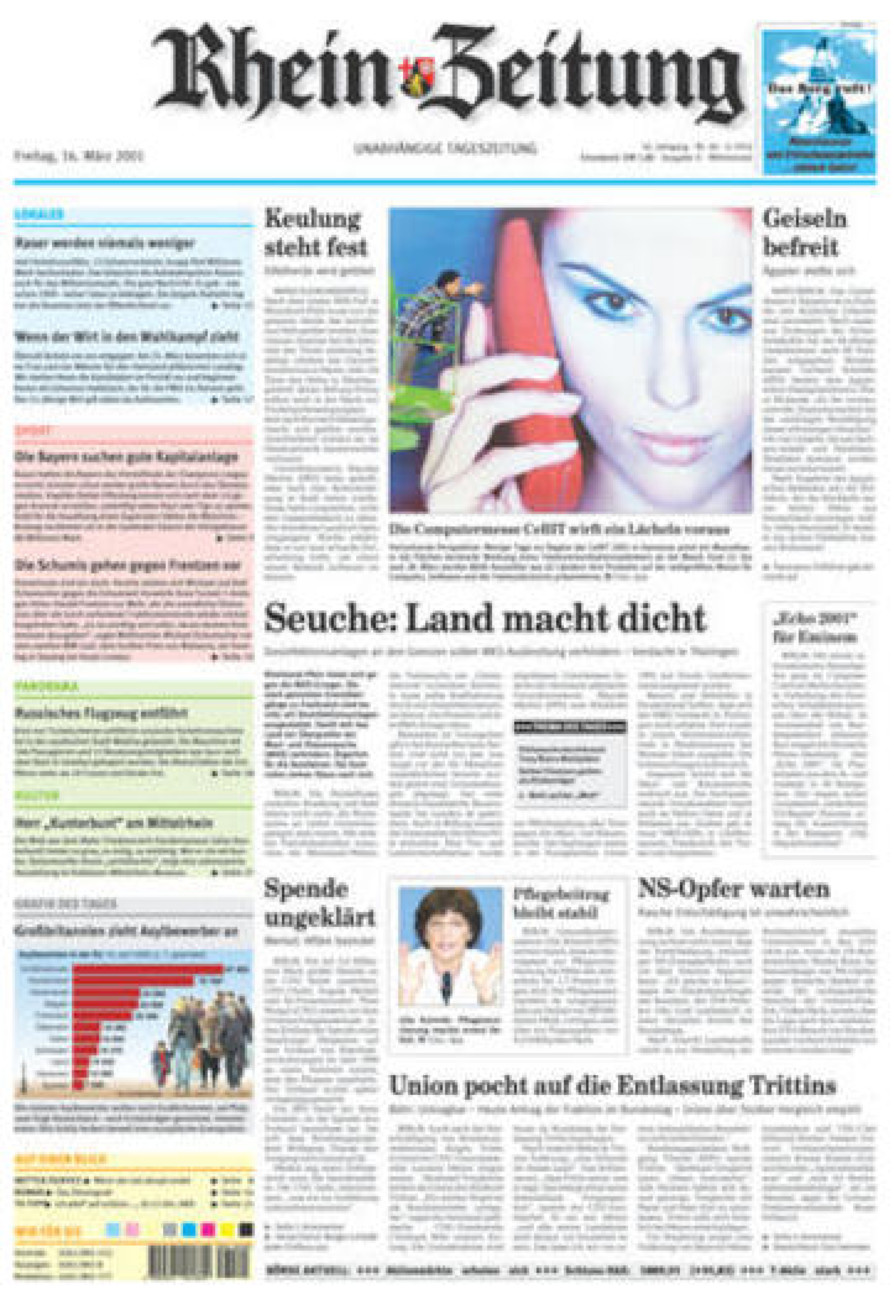 Rhein-Zeitung Kreis Cochem-Zell vom Freitag, 16.03.2001