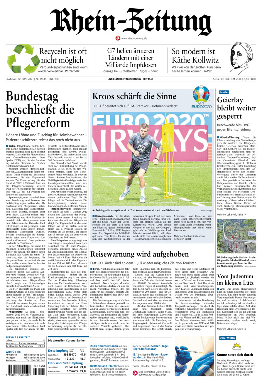 Rhein-Zeitung Kreis Cochem-Zell vom Samstag, 12.06.2021